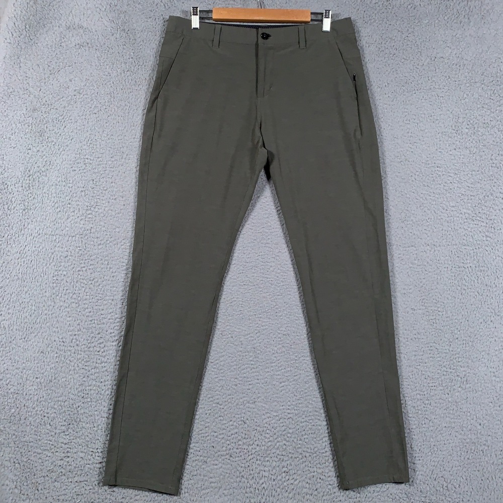 Vuori Aim Pant Men's 32x32 Olive Heather Slim Tapered Stretch Chino Performance